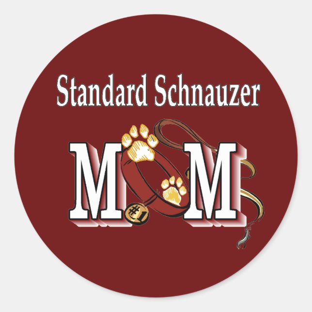 Standard Schnauzer MAMA Geschenke Runder Aufkleber (Vorderseite)
