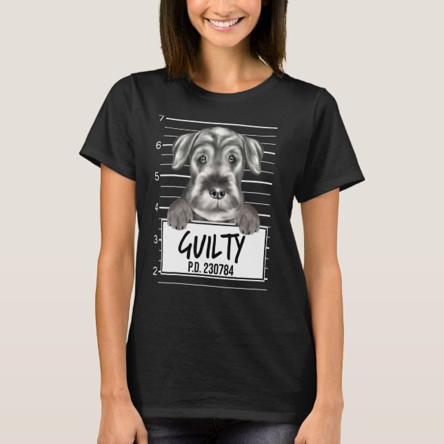 Standard Schnauzer Mugshot Guilty Dog T-Shirt (Vorderseite)