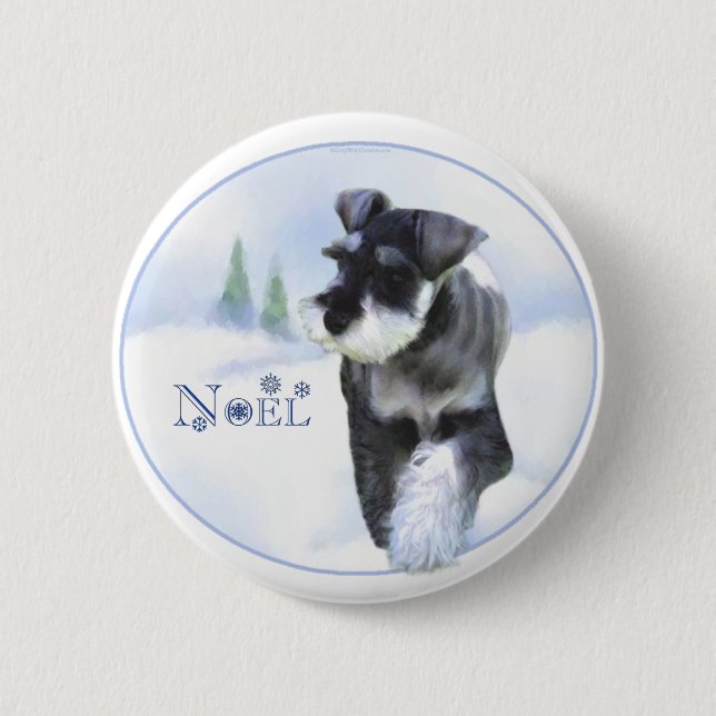 Standard Schnauzer Weihnachten Button (Vorderseite)