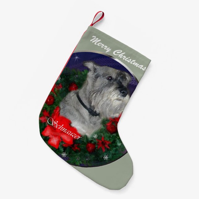 Standard Schnauzer Weihnachten Kleiner Weihnachtsstrumpf (Vorderansicht (hängend))