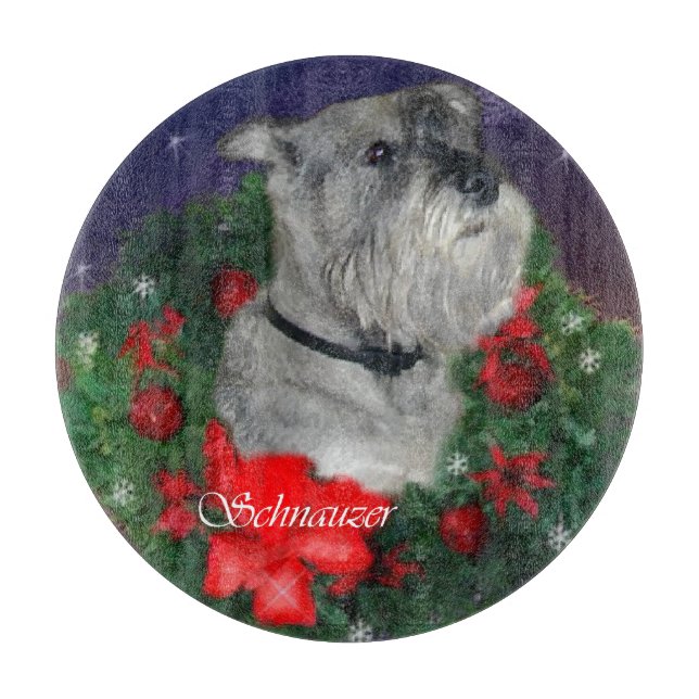 Standard Schnauzer Weihnachten Schneidebrett (Vorderseite)