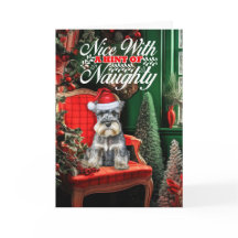 Standard Schnauzer Weihnachts Hund Naughty or Nice