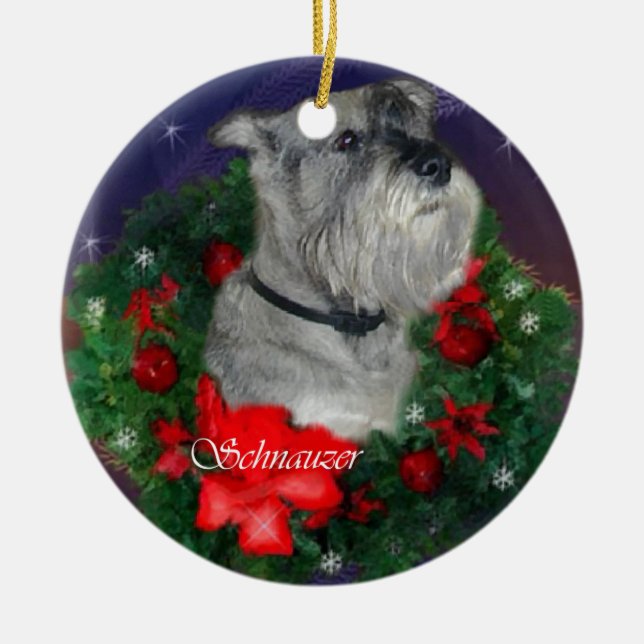 Standard Schnauzer Weihnachtsgeschenke Ornament (Vorne)
