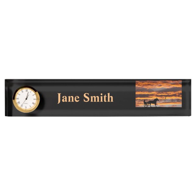 Standard Trotting Racehorse Desk Name Plate Namensplakette (Vorderseite)