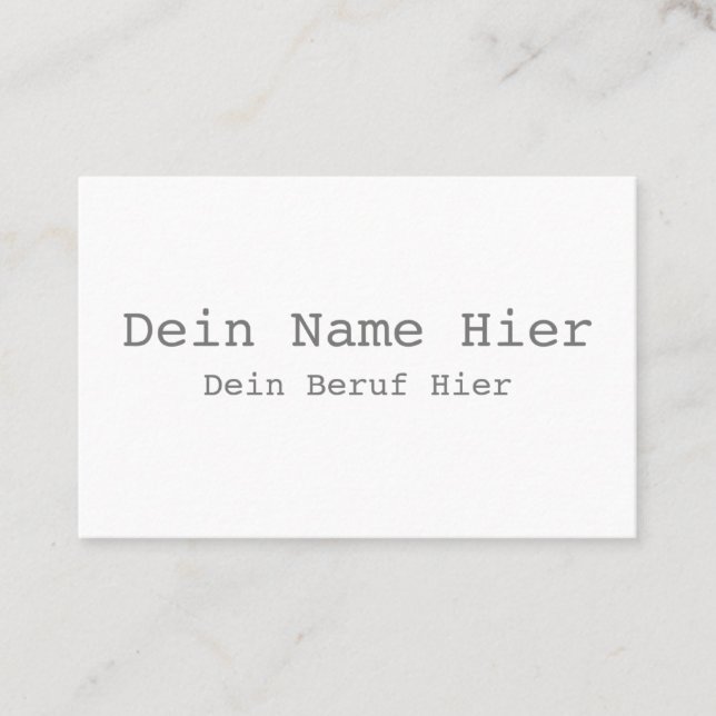Standard Visitenkarte Selbst Gestalten - Vorlage (Vorderseite)
