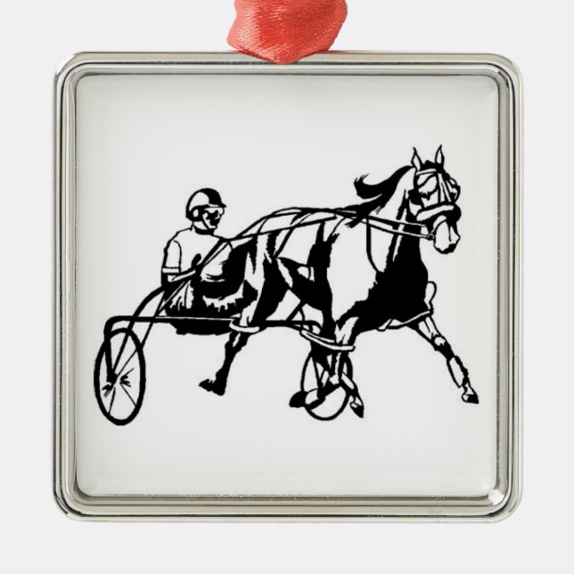 Standardbred Rennen-Verzierung Silbernes Ornament (Vorne)