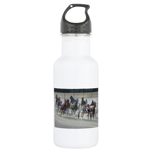 Standardbred Trabrennen-Letzt-Drehung Trinkflasche (Vorderseite)