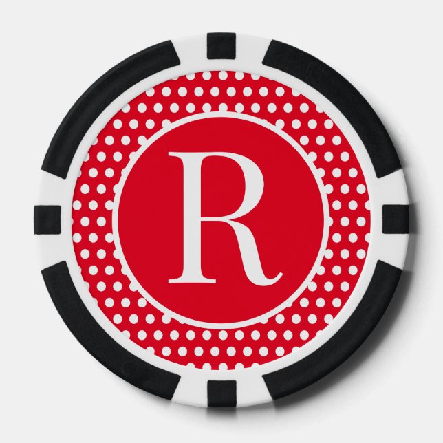 Standarder Anfangsbuchstabe Polka Dot Pokerchips (Vorderseite)