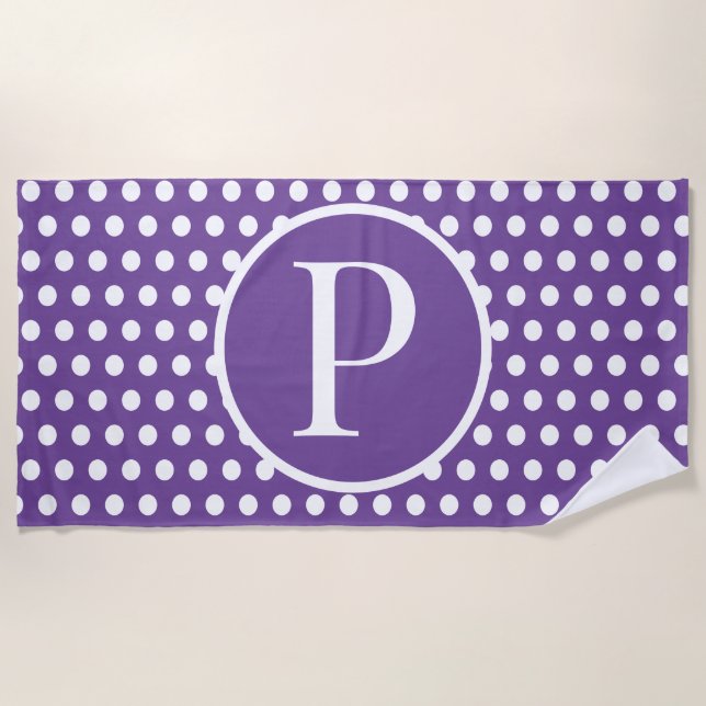 Standarder Anfangsbuchstabe Polka Dot Strandtuch (Vorderseite)