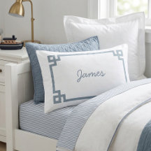 Standardkissenfall für dusty Blue Greece Key Monog