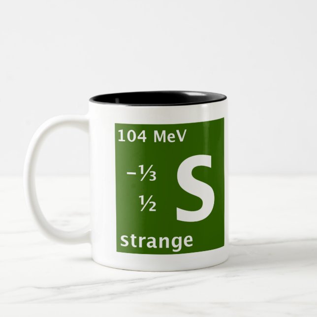 Standardmodell (merkwürdiger Quark) Zweifarbige Tasse (Links)