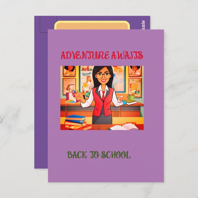 Standardpostkarte für Schwarz bis Schule Postkarte (Vorne/Hinten)