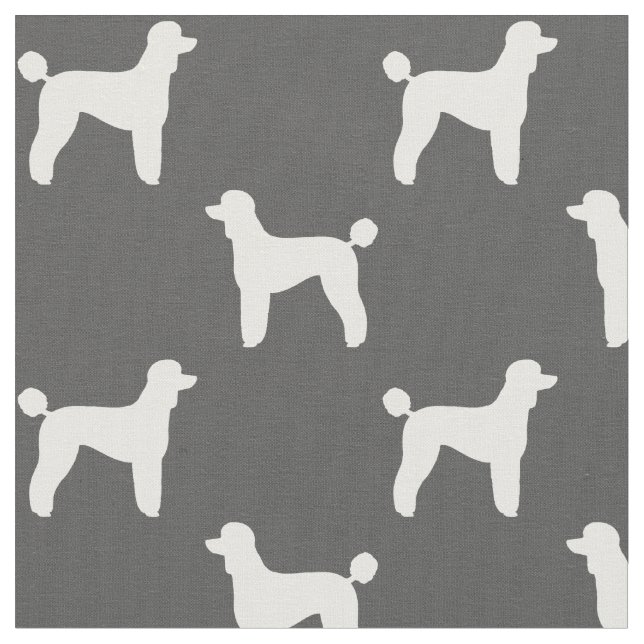 Standardpudel-HundeSilhouette-Muster Stoff (Nahaufnahme)