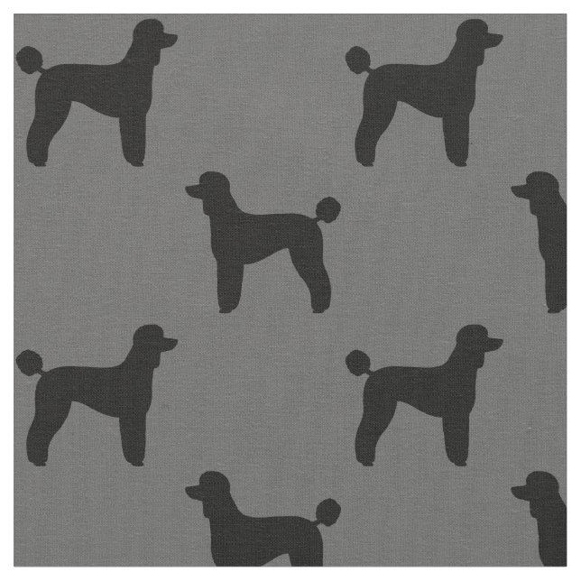 Standardpudel-HundeSilhouette-Muster Stoff (Nahaufnahme)