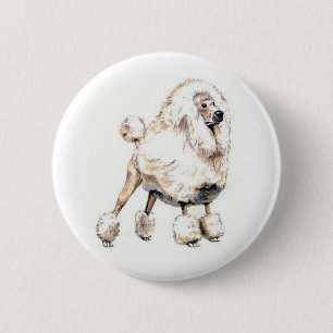 Standardpudel-Weiß Button