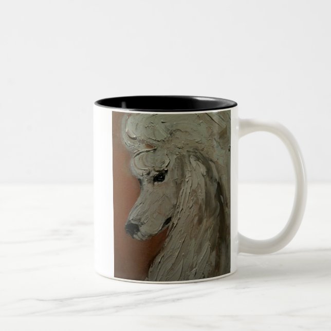 Standardpudel Zweifarbige Tasse (Rechts)