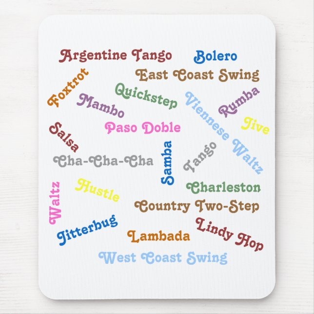 Standardtanz-Arten Mousepad (Vorne)