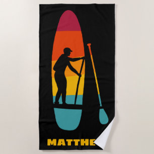Standauflage-Paddelbrett SUP-Sonnenuntergang Perso Strandtuch
