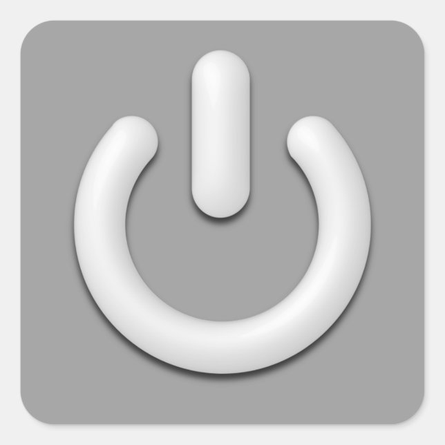 Standby-Symbol Quadratischer Aufkleber (Vorderseite)