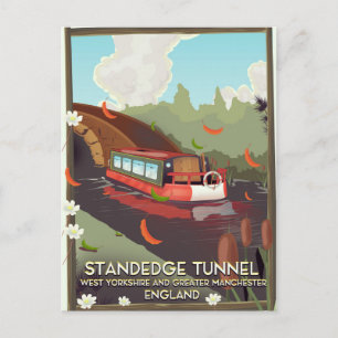 Standedge Tunnel UK Kanal Reiseplakat. Postkarte