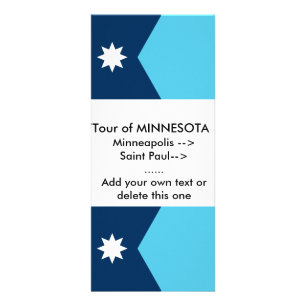 Ständerkarte mit Flagge von Minnesota Werbekarte
