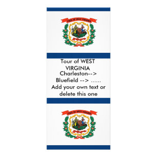 Ständerkarte mit Flagge von West Virginia, U.S.A. Werbekarte