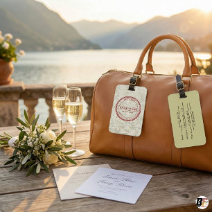 Standesamtliche Hochzeit am Comer See mit Vintage- Gepäckanhänger