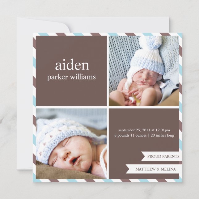 STÄNDIGE ELTERN | GEBURTSANKÜNDIGUNG ANKÜNDIGUNG (Vorderseite)