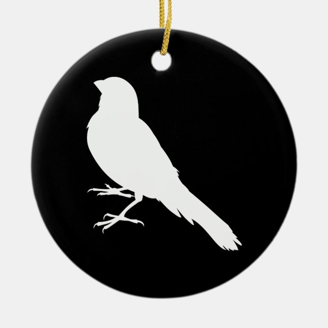 Standing Canary Bird Keramik Ornament (Vorne)