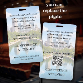 *Standort austauschbares Foto Konferenzteilnehmer Ausweis