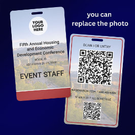 Standort Austauschbares Foto Logo QR Konferenz Ausweis