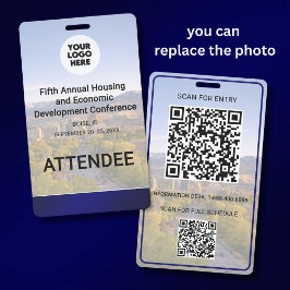 Standort Austauschbares Foto QR Logo Konferenz Ausweis