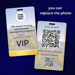 Standort Austauschbares Foto QR Logo Konferenz Ausweis