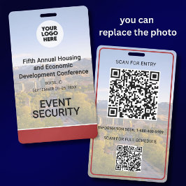 Standort Austauschbares Foto QR Logo Konferenz Ausweis