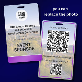 Standort Austauschbares Foto QR Logo Konferenz Ausweis