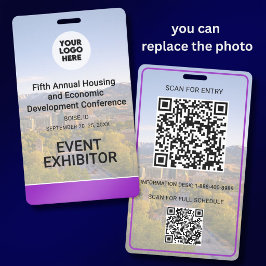 Standort Austauschbares Foto QR Logo Konferenz Ausweis