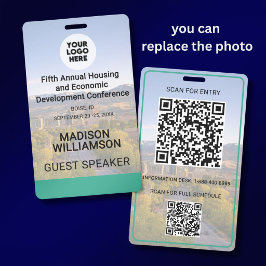 Standort Austauschbares Foto QR Logo Konferenz Ausweis