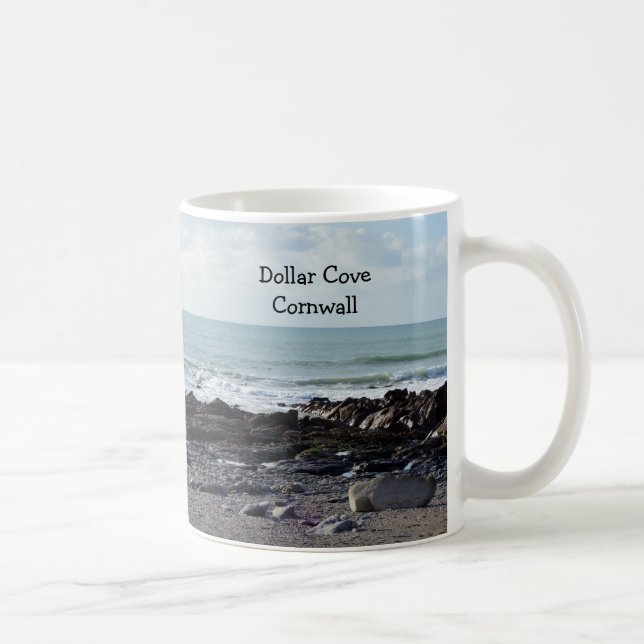 Standort Dollar-Bucht-Cornwalls England Poldark Kaffeetasse (Rechts)