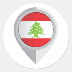 Standortflagge des Libanon-Buttons Runder Aufkleber