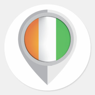 Standortflagge für das Button Côte d'Ivoire Runder Aufkleber