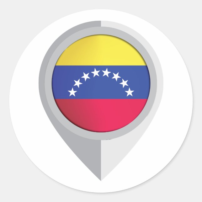 Standortflagge für Venezuela Button Runder Aufkleber (Vorderseite)