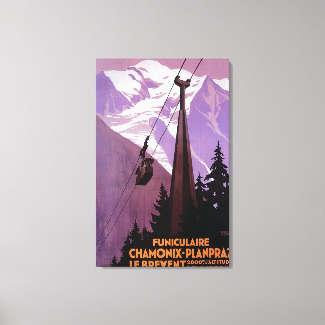 Standseilbahn nach Brevent Mt. Leinwanddruck (Vorderseite)