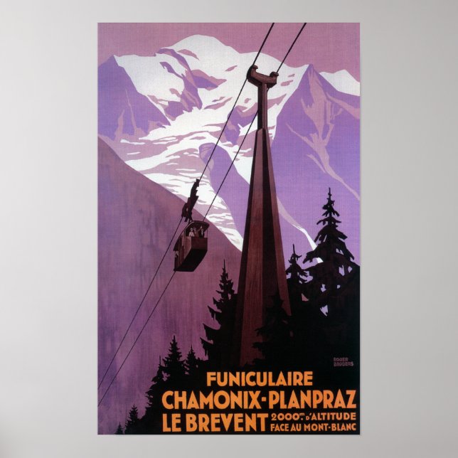 Standseilbahn nach Brevent Mt. Poster (Vorne)
