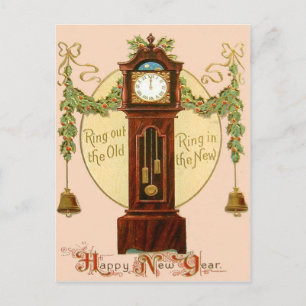 Standuhr Holly Mistelzweig Glocke Postkarte