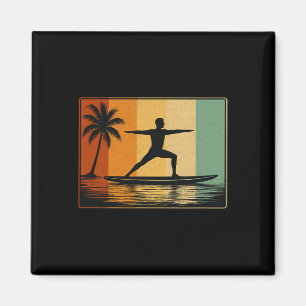Standup Paddle Board Yoga für Männer Vintage Surfe Magnet