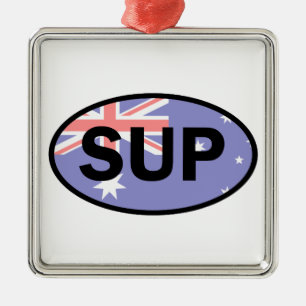 Standup Paddleboard Australia Flag Ornament Aus Metall