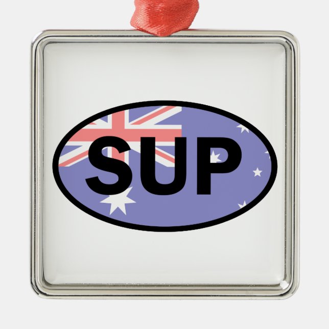 Standup Paddleboard Australia Flag Ornament Aus Metall (Vorne)