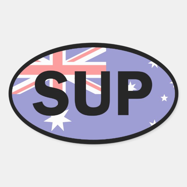 Standup Paddleboard Australia Flag Ovaler Aufkleber (Vorderseite)