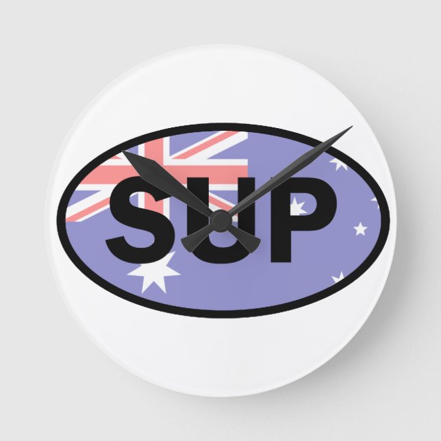 Standup Paddleboard Australia Flag Runde Wanduhr (Vorderseite)