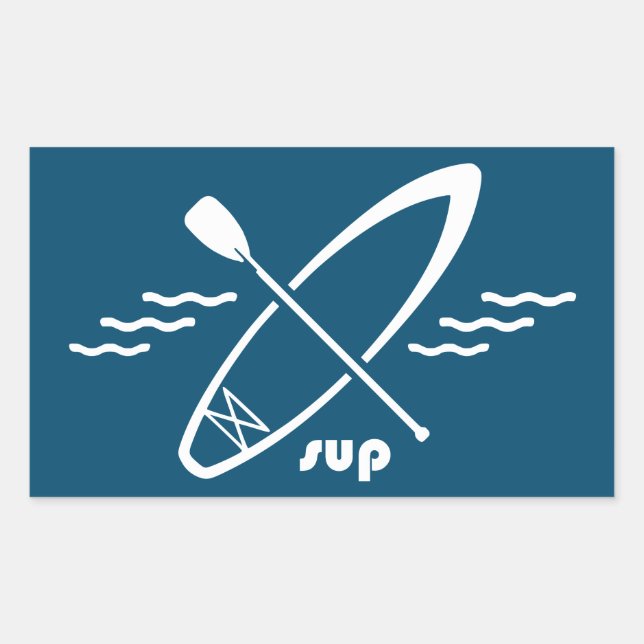 Standup Paddleboarding Rechteckiger Aufkleber (Vorderseite)